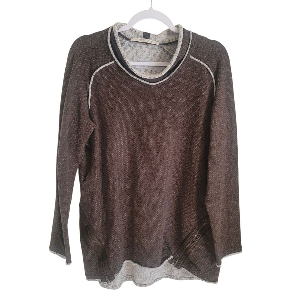 Beate‎ Heymann Street Couture Sweatshirt Women's Size 14 Brown Metallic Designer
